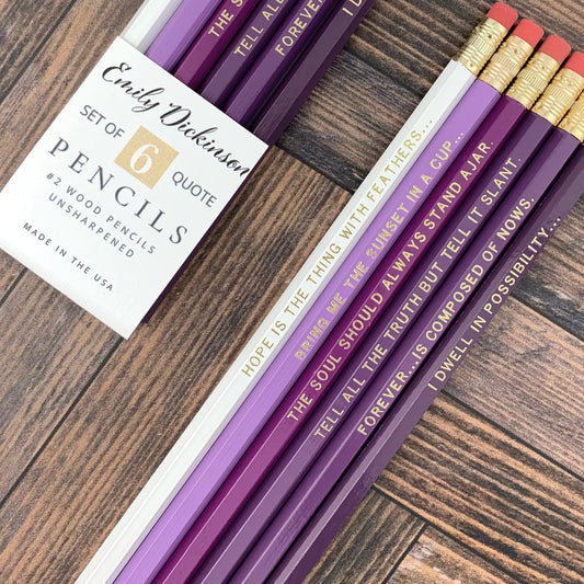 Emily Dickinson Poetry Pencils (set of 6)